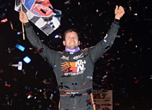 Chris Ferguson scored his second straight World of Outlaws Late Model Series victory Saturday night at Fayetteville Motor Speedway.  Photo courtesy WoO Media