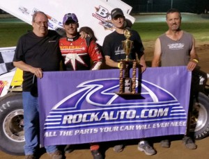 Derek Hagar made the trip to victory lane with a win in Saturday night's USCS Sprint Car Series action at Jackson Motor Speedway.  Photo courtesy USCS Media