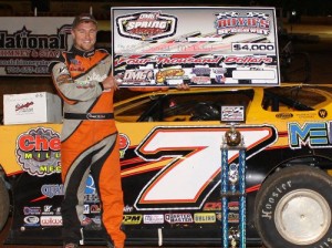 Donald McIntosh scored the Spring Nationals Super Late Model Series victory Friday night at Boyd's Speedway.  Photo by Ronnie Barnett/The Photo Man