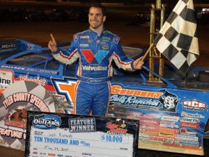 Josh Richards completed the weekend sweep with a win in Saturday's World of Outlaws Late Model Series feature at  Tyler County Speedway.  Photo by Howie Balis