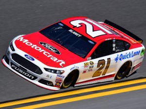 Ryan Blaney brought the Wood Brothers Ford home in fourth place on Sunday, his best career NASCAR Sprint Cup Series finish.  Photo by Robert Laberge/NASCAR via Getty Images