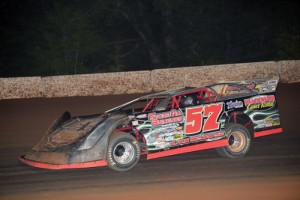 Shep Lucas of drove to his first win of the season Saturday night at Flomaton Speedway in Flomaton, AL in NeSmith Chevrolet Weekly Racing Series action.  Photo courtesy NeSmith Media