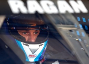 David Ragan sits in his car during practice for Sunday's NASCAR Sprint Cup Series race at Sonoma Raceway.  Photo by Jerry Markland/Getty Images for NASCAR