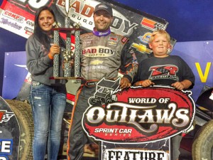 Donny Schatz won his 14th World of Outlaws feature of the 2015 season Wednesday night at Granite City Speedway.  Photo courtesy Donny Schatz Motorsports