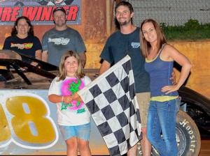 Jimmy Johnson, seen here from an earlier victory, scored the Limited Late Model feature win Saturday night at Hartwell Speedway. Photo by Heather Rhoades