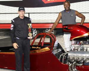 Robert Chaney scored the Super Pro division win in last week's Friday Night Drags action at Atlanta Motor Speedway.  Photo by Tom Francisco/Speedpics.net
