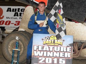 David Kelley scored his first Sprint Car feature victory Saturday night at East Bay Raceway Park. Photo courtesy EBRP Media