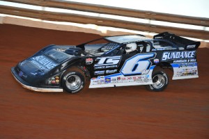 Jonathan Davenport, seen here from earlier action, scored the Lucas Oil Late Model Dirt Series  victory Sunday night at Bubba Raceway Park.  Photo by MRM Racing