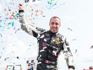 Kevin Lacroix reached victory lane in just his second Canadian Tire Series appearance Sunday at Circuit ICAR.  Photo by Matthew Manor/Getty Images for NASCAR