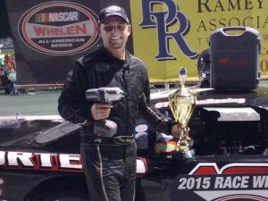 Trey Gibson scored the victory in Saturday night's Late Model Stock feature at Greenville-Pickens Speedway.  Photo courtesy GPS Media