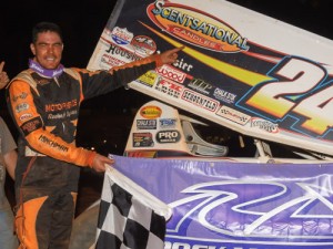 Danny Martin, Jr. scored his second USCS Sprint Car Series win of the season with a victory in Saturday night's Senoia Summer Nationals at Senoia Raceway. Photo by Francis Hauke/22fstops.com