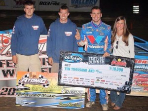 Josh Richards scored his swept the World of Outlaws Late Model Series events at Atomic Speedway with a win in Saturday night's feature.  Photo courtesy Josh Richards Racing