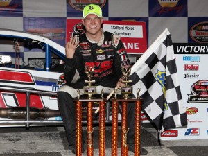 Ryan Preece earned his third NASCAR Whelen Modified Tour victory of the season and second at Stafford Motor Speedway Friday night.  Photo by Tim Bradbury/Getty Images for NASCAR