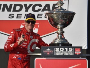 Scott Dixon scored both the win in Sunday's Verizon IndyCar Series season finale at Sonoma Raceway and also won the 2015 series championship.  Photo by John Cote