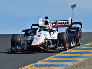 Will Power crests the turn 3 hill during practice for the GoPro Grand Prix of Sonoma at Sonoma Raceway.  Photo by John Cote