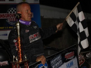 Darrell Lanigan scored the victory in the World of Outlaws Late Model Series feature Sunday night at Selinsgrove Speedway.  Photo by Schnarzy
