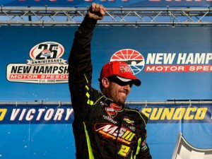 Doug Coby scored his third career NASCAR Whelen Modifed Tour victory at New Hampshire Motor Speedway in Saturday afternoon's race, notching his fifth win of the 2015 season in the process.  Photo by Getty Images for NASCAR