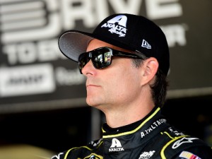 Jeff Gordon, seen here from 2015, makes a return from retirement to drive for the ailing Dale Earnhardt, Jr. in this weekend's NASCAR Sprint Cup Series race at the Indianapolis Motor Speedway.  He will also be back in the car next weekend at Pocono Raceway.  Photo by Jared C. Tilton/Getty Images