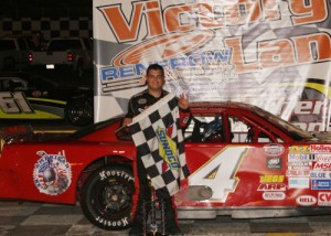 Jonathan Findley took the win in both Late Model features Saturday night at Southern National Motorsports Park.  Photo courtesy SNMP Media