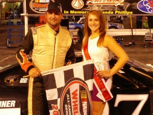 Lance Gatlin took the win in the second Late Model Stock feature at Lonesome Pine Raceway.  Photo courtesy LPR Media