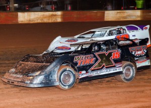 Shawn Chastain, seen here from earlier action, scored the final regular season Super Late Model win at Dixie Speedway Saturday night.  Photo by Kevin Prater/praterphoto.com