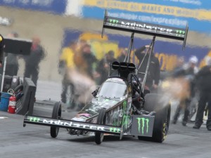 Brittany Force led Top Fuel qualifying in Saturday's weather shortened session at Maple Grove Raceway. Photo courtesy NHRA Media
