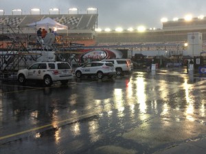 Rain has pushed Saturday night's NASCAR Sprint Cup Series race at Charlotte Motor Speedway to Sunday afternoon.  Photo by Pete McCole