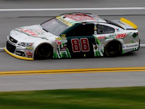 Dale Earnhardt, Jr. led the most laps in Sunday's NASCAR Sprint Cup Series race at Talladega Superspeedway, but came up short from taking the win.  Photo by Jonathan Ferrey/NASCAR via Getty Images