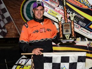 Danny Martin, Jr. captured the USCS Sprint Car Series victory on Friday night at Bubba Raceway Park. Photo by Chris Seelman