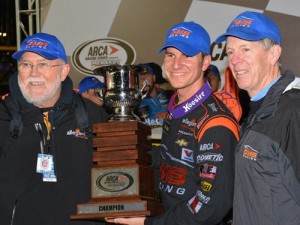Grant Enfinger wrapped up his first ARCA Racing Series title with a third place finish Friday night at Kansas Speedway.  Photo courtesy ARCA Media