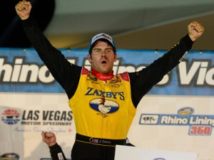 John Wes Townley celebrates after winning his first career NASCAR Camping World Truck Series race Saturday night at Las Vegas Motor Speedway. Photo by Robert Laberge/Getty Images