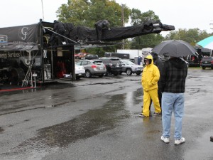 Rain showers washed out Friday's qualifying sessions for the NHRA Keystone Nationals for the NHRA Mello Yello Drag Racing Series.  Photo courtesy NHRA Media