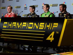 Kevin Harvick, Jeff Gordon, Kyle Busch and Martin Truex, Jr. will all battle for the NASCAR Sprint Cup Championship in Sunday's season finale at Homestead-Miami Speedway.  Photo by Jared C. Tilton/Getty Images