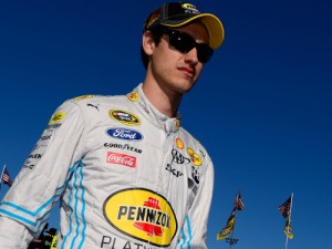 Joey Logano walks in the garage area during practice for Sunday's NASCAR Sprint Cup Series race at Phoenix International Raceway.  Photo by Robert Laberge/NASCAR via Getty Images