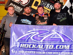 Terry McCarl made his first trip to victory lane after a 14-year absence from the USCS Sprint Car Series with a win in Friday night's North-South Shootout opener at Carolina Speedway.  Photo by Chris Seelman