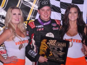 Christopher Bell took top honors in Thursday's Chili Bowl qualifying night A-Feature.  Photo by Joe Orth