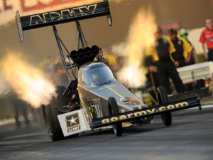 Tony Schumacher powered to the top of Friday's Top Fuel qualifying for the NHRA Winternationals at Auto Club Raceway at Pomona.  Photo: NHRA Media