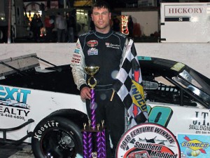Jonathan McKennedy took the win in the inaugural Southern Modified Racing Series event Saturday night at Hickory Motor Speedway.  Photo: PASS Media