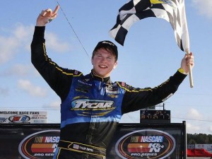 Tyler Dippel led 125 laps en route to a convincing win in Sunday's K&N Pro Series East race at Mobile International Speedway.  Photo by Jonathan Bachman/Getty Images for NASCAR