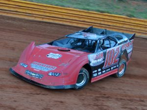 Clayton Turner, seen here from earlier acton, scored the Limited Late Model feature at Toccoa Raceway on Saturday night.  Photo: DTGW Productions / CW Photography