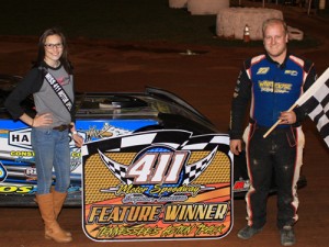 Trevor Sise took Saturday night's Late Model Victory at 411 Motor Speedway.  Photo. Nv-UsPhoto.com