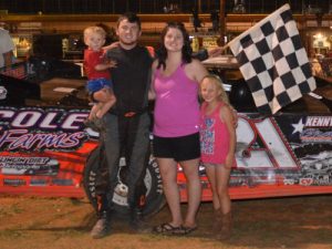 Andrew Cole made the trip to Lavonia Speedway's victory lane with a win in the FASTRAK Pro Late Model feature on Friday night.  Photo: DTGW Productions / CW Photography