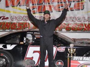 Zeke Shell held off Kres VanDyke for the win in the second Late Model Stock feature Friday night at Kingsport Speedway.  Photo: Kingsport Speedway Media