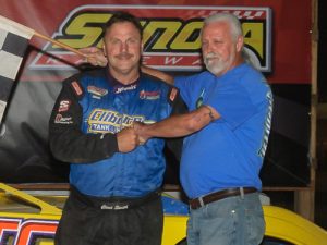Clint "Cat Daddy" Smith scored wins in the Super Late Model and Limited Late Model features Saturday night at Senoia Raceway.  Photo by Francis Hauke/22fstops.com