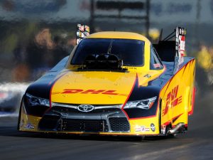Del Worsham drove to the top of the Funny Car speed charts in Saturday's qualifying for the Summit Racing Equipment NHRA Nationals at Norwalk, Ohio. Photo: NHRA Media