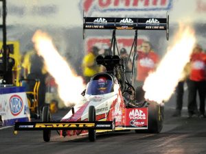 Doug Kalitta powers off the starting line in Friday's Top Fuel qualifying for the Summit Racing Equiptment NHRA Nationals at Norwalk, Ohio.  Photo: NHRA Media