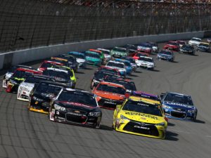 NASCAR hopes to continue to increase the competition level on the Sprint Cup Series by lowering the aero downforce on the cars beginning this weekend at Michigan International Speedway.  Photo by Nick Laham/NASCAR via Getty Images