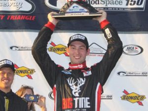 Chase Briscoe celebrates in victory lane after winning Friday's ARCA Racing Series race at Pocono Raceway.  Photo: ARCA Media