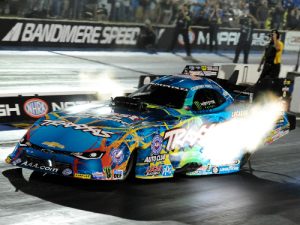 Courtney Force ended Friday's qualifying at the top of the Funny Car speed charts for the MoPar Mile-High Nationals at Bandimere Speedway.  Photo: NHRA Media