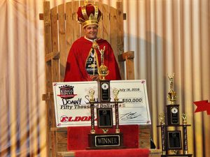 Donny Schatz celebrates after winning Saturday night's 33rd annual Kings Royal for the World of Outlaws Craftsman Sprint Car Series. It marks his third win in the prestigious Sprint Car event. Photo: Eldora Speedway